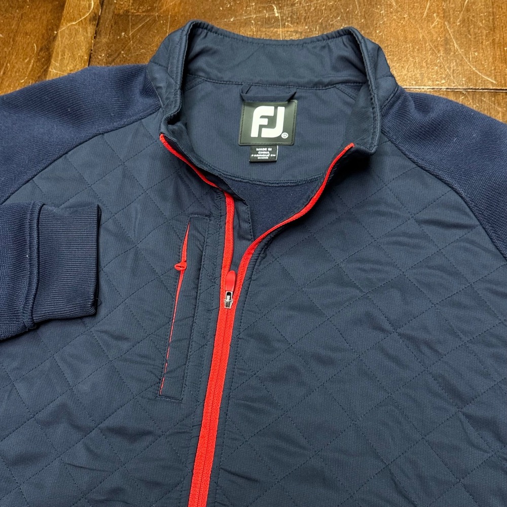 FootJoy Hybrid Jacket Mens 2XL Navy Blue Quilted Full Zip Golf Coat 24717
